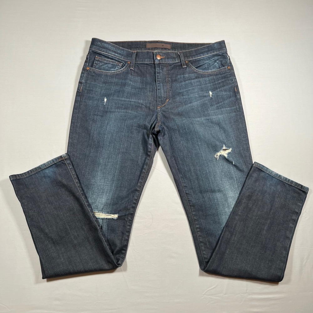 Joe's Jeans Mens 36 Brixton Straight Narrow Distressed Blue Dark Wash Denim